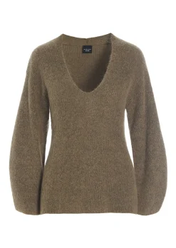 BITTE KAI RAND Strik|Strik^Dandelion knit bluse med v-hals