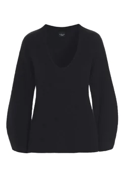 BITTE KAI RAND Strik|Strik^Dandelion knit bluse med v-hals